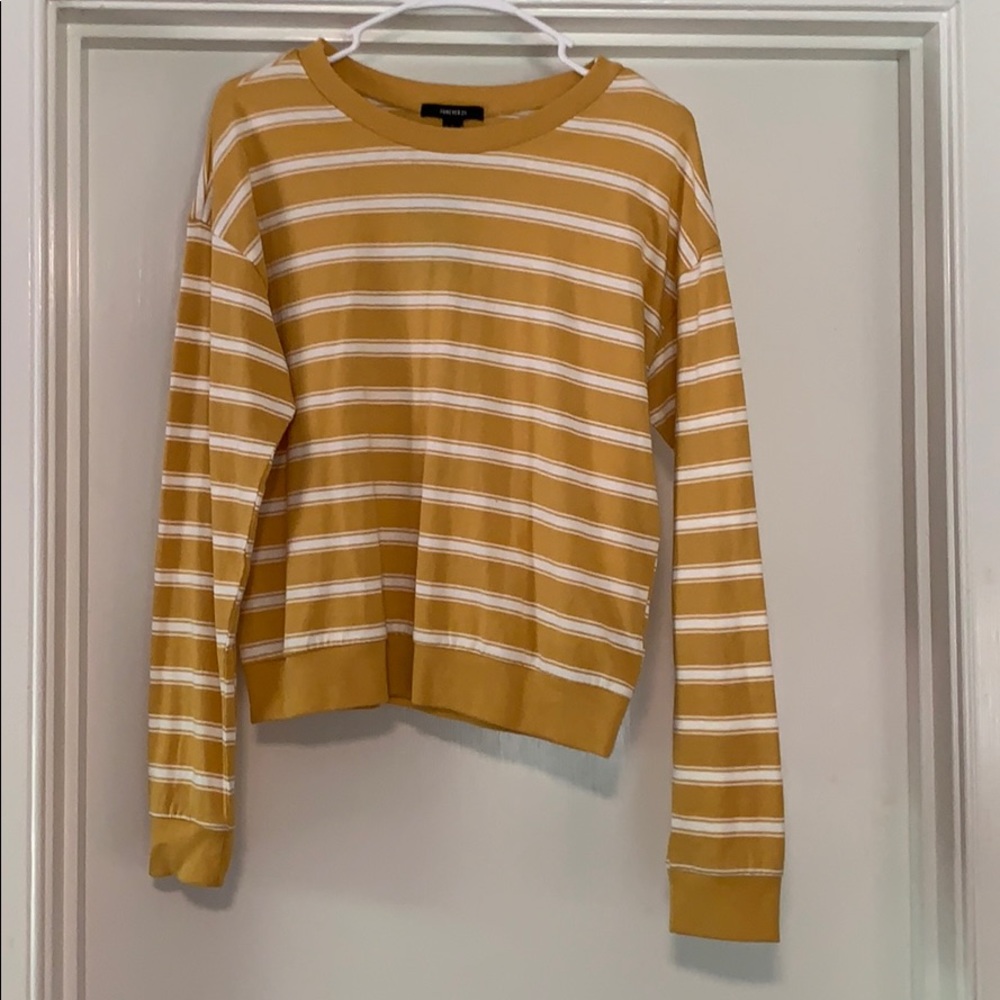Forever 21 Yellow Striped Top